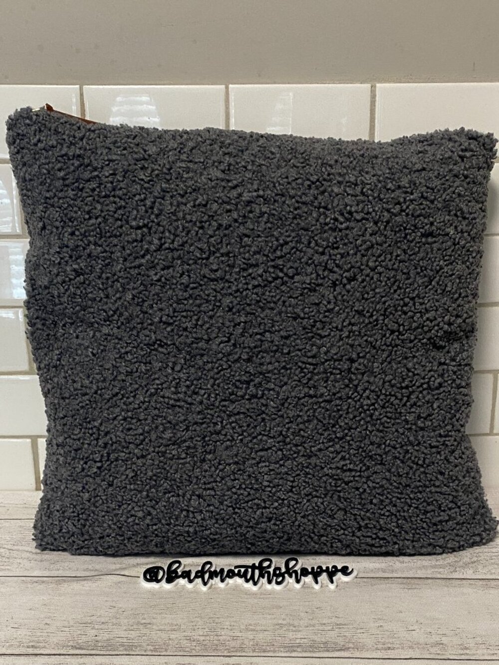 *Target Dark Grey Boulce Square Teddy Throw Pillow 19" Square